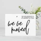 Faire-part Bandes noires et blanches Changement d'adresse (Debout devant)