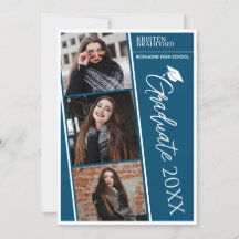 Bandes Photo Simple Moderne Bleu Graduation