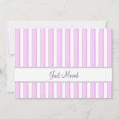 Faire-part Bandes roses et blanches Editable Script Nouvelle (Devant)