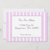 Faire-part Bandes roses et blanches Editable Script Nouvelle (Dos)