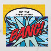 Faire-part BANG Votre Bulle de Texte de Message Amusant Rétro (Devant / Derrière)