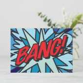 Faire-part BANG Votre Bulle de Texte Message Drôle Rétro (Debout devant)