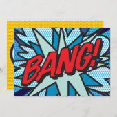 Faire-part BANG Votre Bulle de Texte Message Fun Rétro (Devant / Derrière)