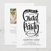 Faire-part Bannière de fête ÉDITABLE COULEUR Graduation Invit (Devant / Derrière)