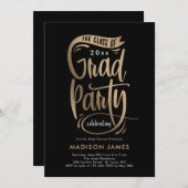 Faire-part Bannière de fête ÉDITABLE COULEUR Graduation Invit (Devant / Derrière)