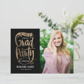 Faire-part Bannière de fête ÉDITABLE COULEUR Graduation Invit (Debout devant)