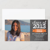 Faire-part Bannière ruban orange tableau photo obtention du d (Devant / Derrière)