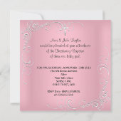 Faire-part Baptême de bébé fille Bible Blanc Rose (Dos)