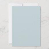 Faire-part Baptême de bébé garçon au monogramme bleu poussiér (Dos)
