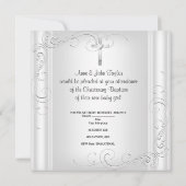 Faire-part Baptême Fille ou Garçon Christening Baptême Argent (Dos)
