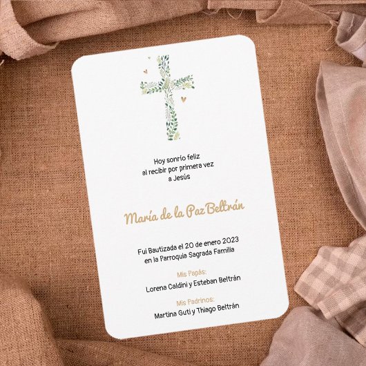 Faire-part Baptême Religieux Espagnol & Bautizo Estampa
