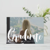 Faire-part Basique photo géométrique en noir et blanc (Debout devant)