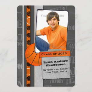 Faire-part Basket-ball, sports, obtention du diplôme de photo