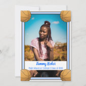 Faire-part Basket Bleu et noir (Devant)