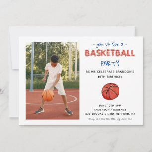 Faire-part Basketball Sports Anniversaire de enfant Photo Inv