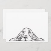 Faire-part basset blanc (Devant / Derrière)