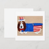 Faire-part Basset Hound Uncle Sam (Devant / Derrière)