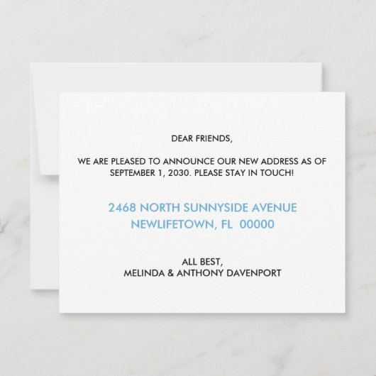 Faire-part Bateau de rangée Nous sommes en train de déplacer  (Dos)