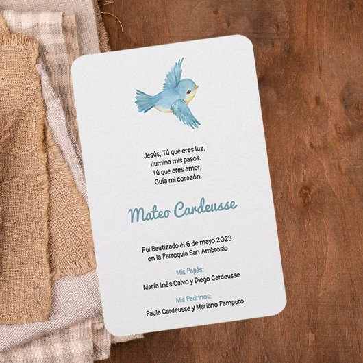 Faire-part Bautismo y bautizo estampa