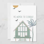 Faire-part Beach House et Palm Tree Nous avons déménagé en Fl (Devant)
