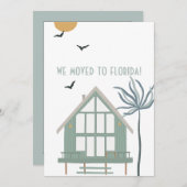 Faire-part Beach House et Palm Tree Nous avons déménagé en Fl (Devant / Derrière)