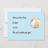 Faire-part Beach Hut Seagull et Beach Ball Party (Dos)