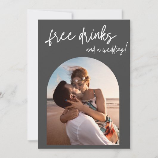 Faire-part Beach Wedding Free Drinks Arch Photo Enregistrer l (Devant)