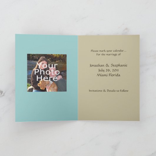 Faire-part Beach Wedding ou Destination Enregistrer la date (Intérieur)