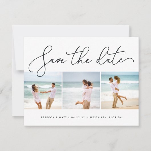 Faire-part Beach Wedding Photo Save the Date Postcard (Devant)
