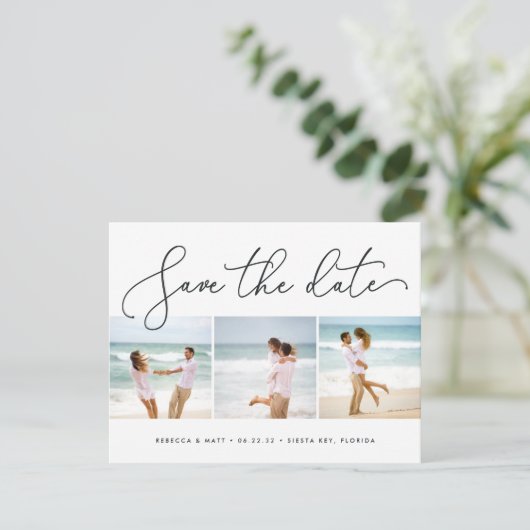 Faire-part Beach Wedding Photo Save the Date Postcard (Debout devant)