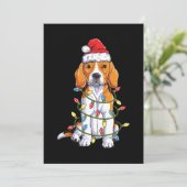 Faire-part Beagle Père Noël Noël Arbre Lumières Noël Cadeaux  (Debout devant)