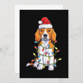 Faire-part Beagle Père Noël Noël Arbre Lumières Noël Cadeaux  (Devant / Derrière)