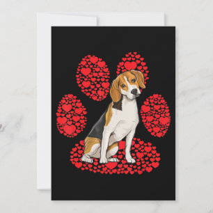 Faire-part Beagle Valentines Jour Chien Love Paw