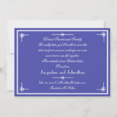 Faire-part Beau Bleu Élégant Classique Chic Enregistrer La Da (Dos)