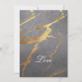 Faire-part Beau Mariage Gris Et Or Marbling (Dos)