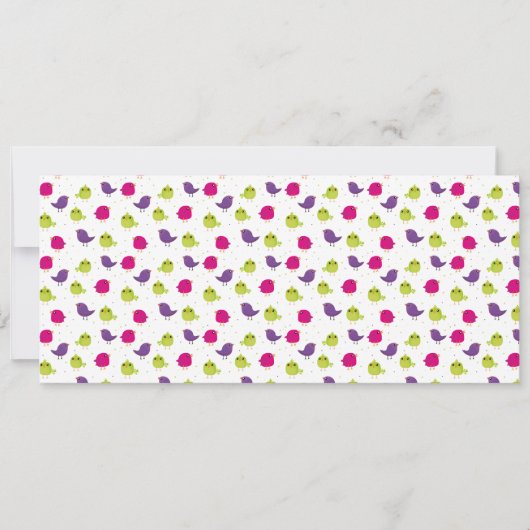 Faire-part Beaux oiseaux colorés (Devant)