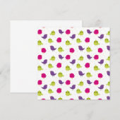 Faire-part Beaux oiseaux colorés (Devant / Derrière)