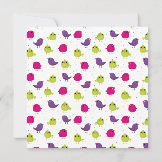 Faire-part Beaux oiseaux colorés (Devant)