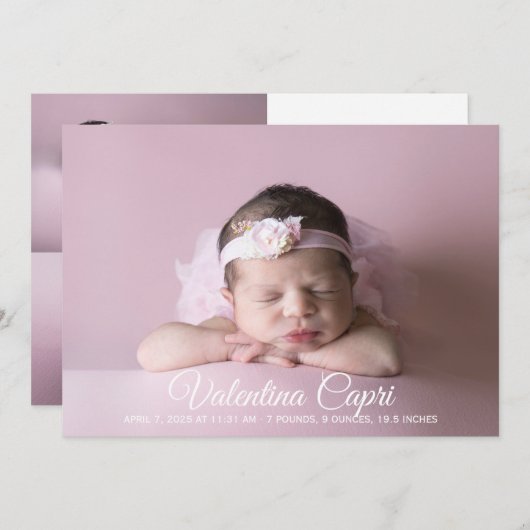 Faire-part bébé (Devant / Derrière)