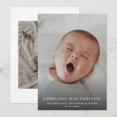 Faire-part Bébé 2 Photo Naissance (Devant / Derrière)