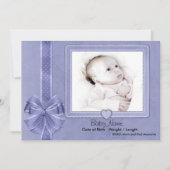 Faire-part Bébé à rebut bleu (Devant)