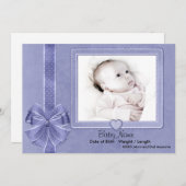 Faire-part Bébé à rebut bleu (Devant / Derrière)