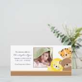 Faire-part Bébé Animaux Photo Bébé Anniversaire (Debout devant)
