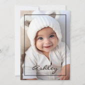 Faire-part bébé avec bordure noire (Devant)