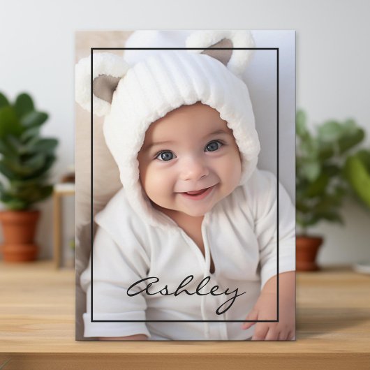 Faire-part bébé avec bordure noire