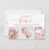 Faire-part Bébé Baisers Valentine 3 Photo Naissance Bébé (Devant)