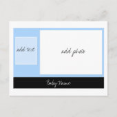 Faire-part bébé : Bleu (Devant)