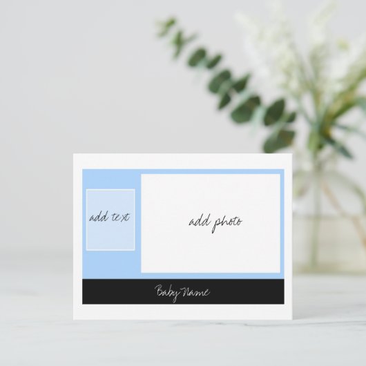 Faire-part bébé : Bleu (Debout devant)