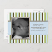 Faire-part Bébé Bleu Gris (Devant / Derrière)