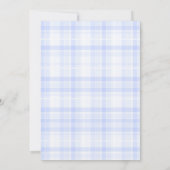 Faire-part Bébé bleu plaid (Dos)